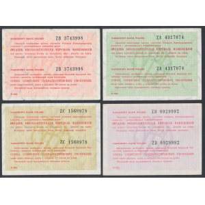 Talony tranzytowe NBP na ZSRR, Em.III - 150, 450, 900 i 2.400 zł (4szt)