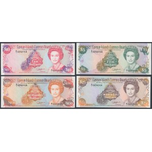 Cayman Islands, 5 - 100 Dollars 1991 - B/I 000044 - same number (4pcs)