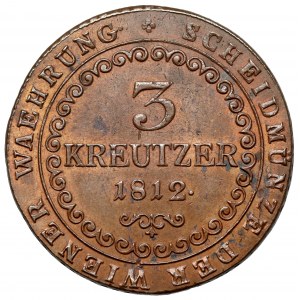 Austria, Franciszek I, 3 krajcary 1812-B, Kremnica