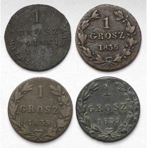 1 grosz 1823-1839 - zestaw (4szt)
