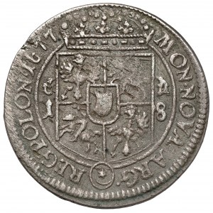 Jan III Sobieski, Ort Bydgoszcz 1677 - litery MH - rzadki
