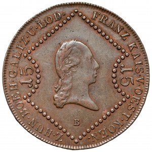 Austria, Franciszek I, 15 krajcarów 1807-B, Kremnitz