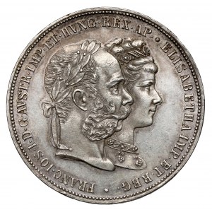 Austria, Franciszek Józef I, 2 guldeny 1879 - srebrne gody