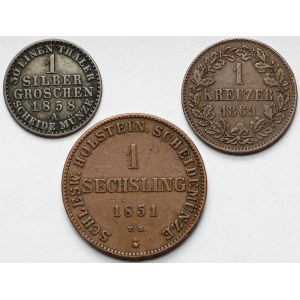 Niemcy, niskie nominały 1851-1869 - zestaw (3szt)