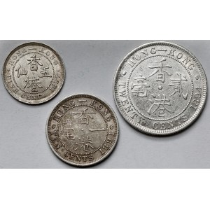 Hongkong, 5-20 centów 1891-1897 - zestaw (3szt)