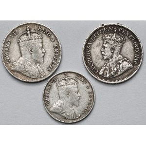 Hongkong i Kanada, 5-20 centów 1904-1917 - zestaw (3szt)