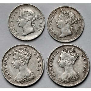Hongkong, 5-10 centów 1888-1901 - zestaw (4szt)