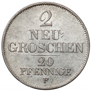 Saksonia, Frederick August II, 2 Neugroschen / 20 Pfennige 1846-F