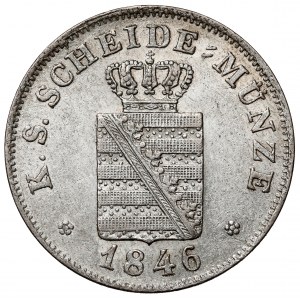 Saksonia, Frederick August II, 2 Neugroschen / 20 Pfennige 1846-F