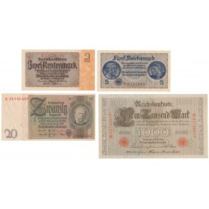 Germany, 2 -1.000 Mark 1910-1946 (4pcs)