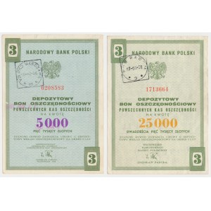 NBP, 3-letni Depozytowy Bon Oszczędnościowy, 5.000 i 25.000 zł (2szt)