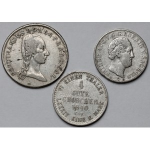 Niemcy, Monety srebrne 1806-1843 - zestaw (3szt)