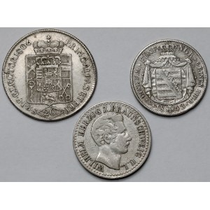 Niemcy, Monety srebrne 1806-1843 - zestaw (3szt)