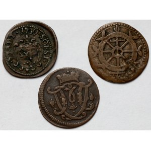 Niemcy, miedziane monety 1573-1767 - zestaw (3szt)
