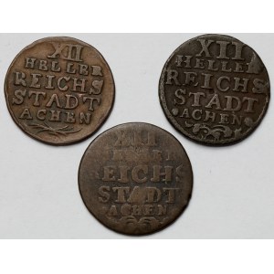 Niemcy, miedziane monety 1758-1792 - zestaw (3szt)