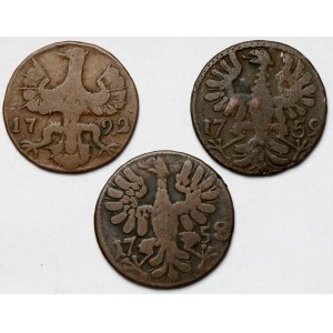 Niemcy, miedziane monety 1758-1792 - zestaw (3szt)