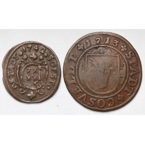Soest i Coesfeld, 3 i 8 pfennig 1713-1742 - zestaw (2szt)