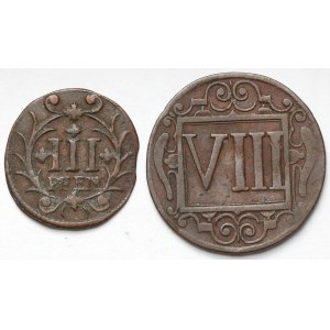 Soest i Coesfeld, 3 i 8 pfennig 1713-1742 - zestaw (2szt)