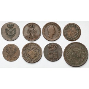 Niemcy / Austria, Monety brązowe 1819-1853 - zestaw (8szt)