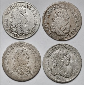Prusy, Szóstaki Królewiec 1683-1686 - zestaw (4szt)
