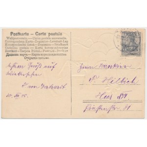 Pocztówka Noworoczna z wizerunkami monet (1930/1)