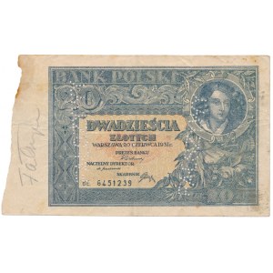Fałszerstwo z epoki 20 złotych 1931