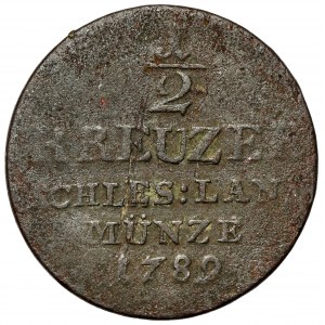 Śląsk, Fryderyk Wilhelm II, 1/2 krajcara Wrocław 1789