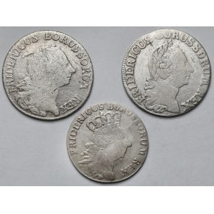 Prusy, 1/6 talara 1764-1770 i szóstak 1773 - zestaw (3szt)