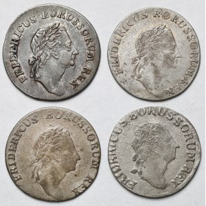 Prusy, 3 grosze 1771-1785-E Królewiec - zestaw (4szt)