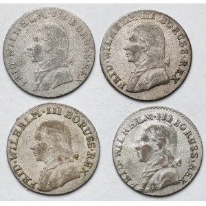 Prusy, 3 grosze 1800-1805 - zestaw (4szt)