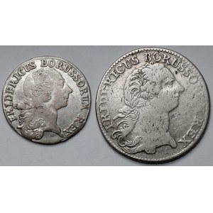 Śląsk, Fryderyk II Wielki, 1/3 talara 1769 i 1/12 talara 1768 B, Wrocław - zestaw (2szt)