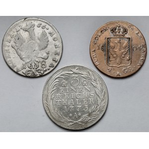 Prusy, 4 grosze 1804, ort 1756, 1/3 talara 1775 - zestaw (3szt)