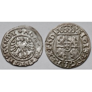 Zygmunt I Stary i Zygmunt III Waza, Półgrosz 1509 i Półtorak 1618 - zestaw (2szt)