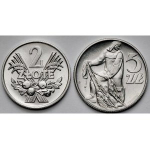 2 złote 1970 i 5 złotych 1960 - zestaw (2szt)