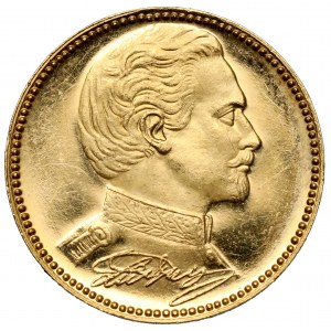 Bawaria, ZŁOTO medal wagi dukat z Ludwikiem II, 1845-1886