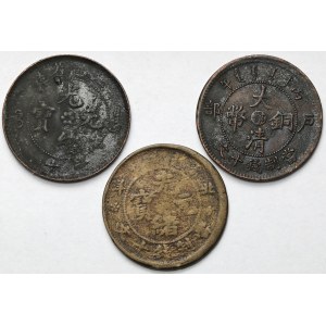 Chiny, 10 cash - zestaw (3szt)