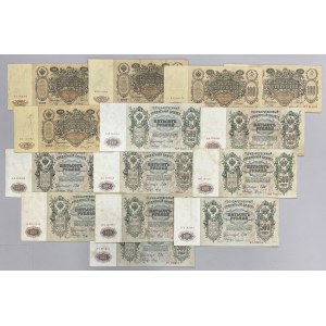 Russia, 100 Rubles 1910 and 500 Rubles 1912 - Konshin & Shipov (14pcs)