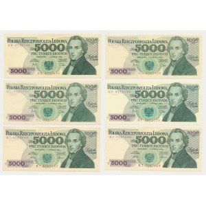 5.000 zł 1982-1986 - zestaw (6szt)