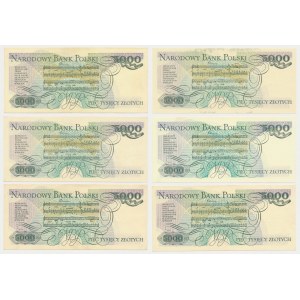 5.000 zł 1982-1986 - zestaw (6szt)