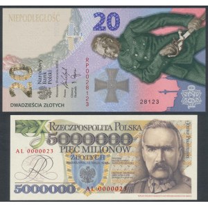 20 zł 2020 Bitwa Warszawska 1920 + REPLIKA 5 mln zł 1995 (2szt)