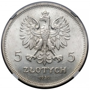 Sztandar 5 złotych 1930 - GŁĘBOKI - piękny