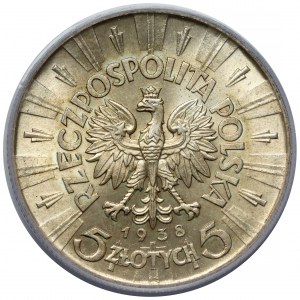 Piłsudski 5 złotych 1938 - piękne