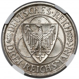 Germany, Weimar, 3 mark 1930 D - Rhein