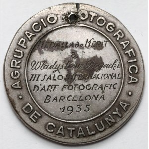 Hiszpania, Medal 1933 - dla Władysława Bogackiego (nestora fotografii)