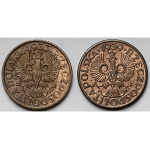 1 grosz 1933 i 1939 - zestaw (2szt)