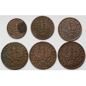 1-5 groszy 1925-1939 - zestaw (6szt)