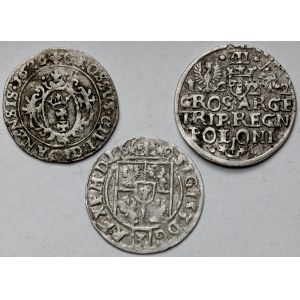 Zygmunt III Waza, Grosz, Półtorak i Trojak 1622-1626 - zestaw (3szt)