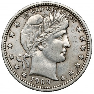 USA, 1/4 dolara 1909, Philadelphia - Barber quarter