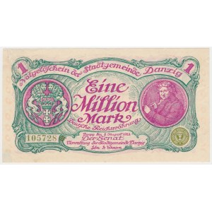 Danzig, 1 Million Mark 1923 - 6-stellige Nummerierung