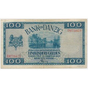 Danzig, 100 guldenov 1924 - prvé vydanie - VELMI ZRADKÉ
